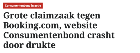 Claimzaak Consumentenbond tegen BOoking.com reputatie communicatie leiderschap